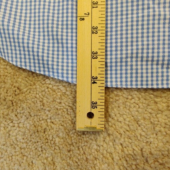 Brooks Brothers Shirt Adult Blue Check 171/2 - 36 Long Sleeve Oxford Men - Picture 7 of 7